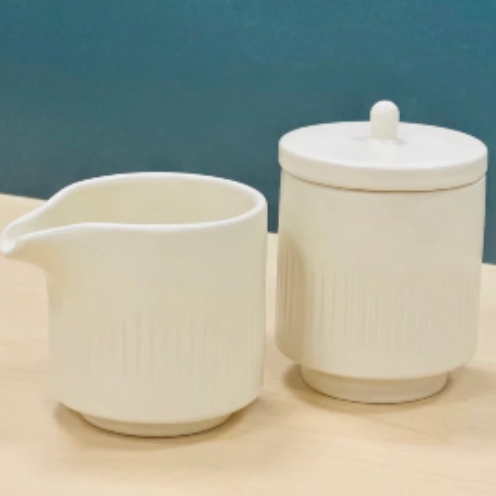 Citrine creamer and sugar jar, NWT